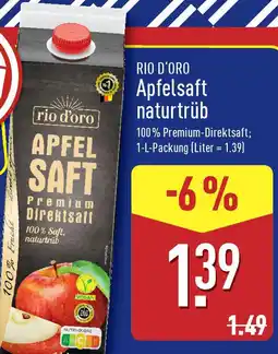 Aldi Nord RIO D'ORO Apfelsaft naturtrüb Angebot
