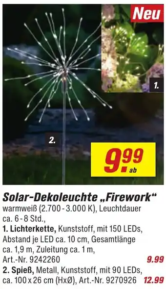 toom Baumarkt Solar-Dekoleuchte ,,Firework" Angebot