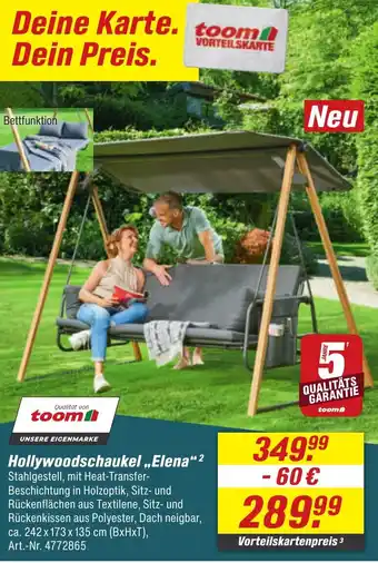 toom Baumarkt Hollywoodschaukel ,,Elena" Angebot