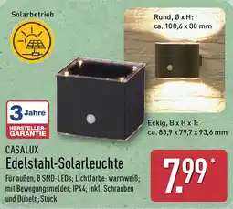 Aldi Nord CASALUX Edelstahl-Solarleuchte Angebot