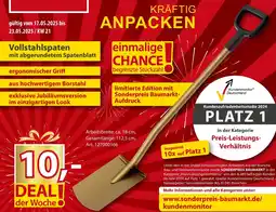 Sonderpreis Baumarkt Vollstahlspaten mit abgerundetem Spatenblatt Angebot