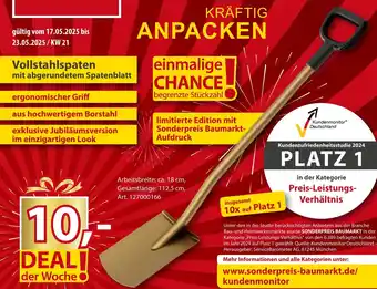 Sonderpreis Baumarkt Vollstahlspaten mit abgerundetem Spatenblatt Angebot