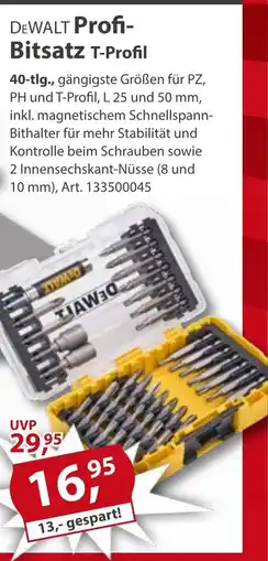 Sonderpreis Baumarkt DEWALT Profi- Bitsatz T-Profil Angebot