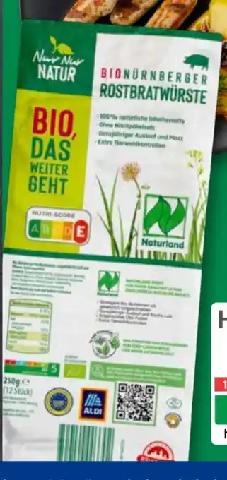 Aldi Süd Nur Natur Bio-Nürnberger Rostbratwürste Angebot