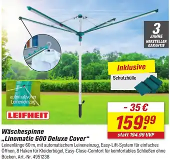 toom Baumarkt LEIFHEIT Wäschespinne ,,Linomatic 600 Deluxe Cover" Angebot