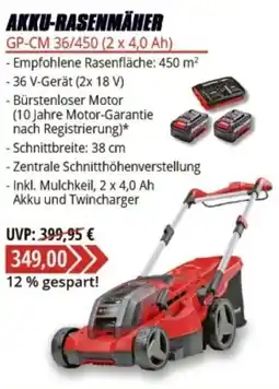 V Baumarkt AKKU-RASENMÄHER GP-CM 36/450 (2 x 4,0 Ah) Angebot
