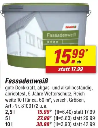 toom Baumarkt Fassadenweiß Angebot