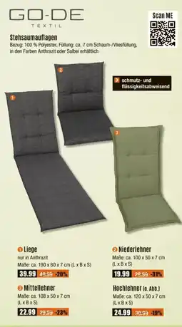 V Baumarkt GO-DE TEXTIL Stehsaumauflagen Angebot