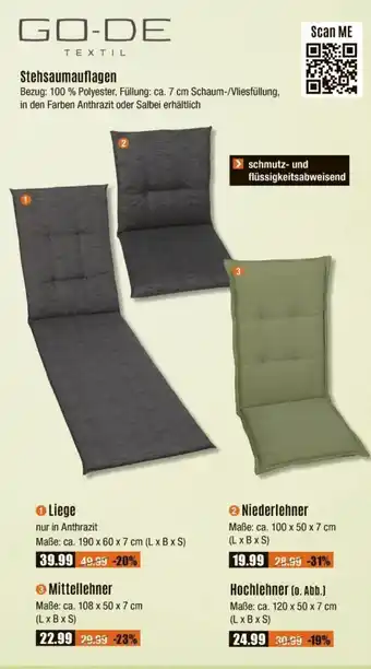 V Baumarkt GO-DE TEXTIL Stehsaumauflagen Angebot