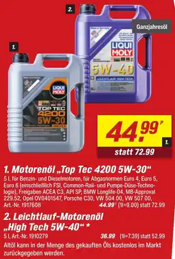 toom Baumarkt LIQUI MOLY Motorenöl „Top Tec 4200 5W-30" Angebot