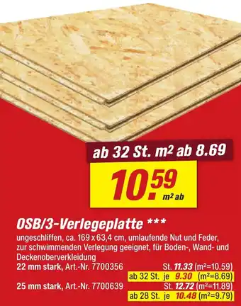 toom Baumarkt OSB/3-Verlegeplatte Angebot