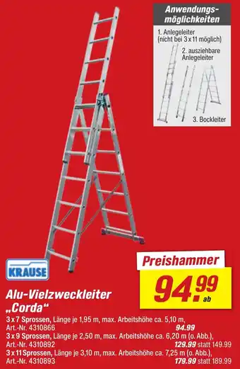 toom Baumarkt KRAUSE Alu-Vielzweckleiter ,,Corda" Angebot