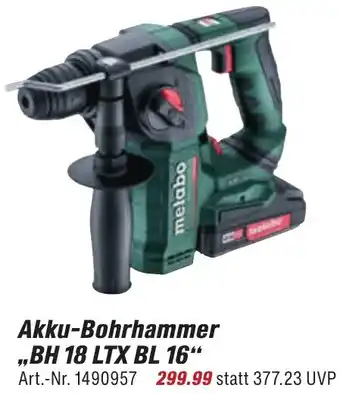 toom Baumarkt Metabo Akku-Bohrhammer ,,BH 18 LTX BL 16" Angebot