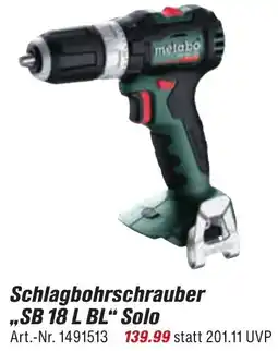 toom Baumarkt Metabo Schlagbohrschrauber ,,SB 18 L BL" Solo Angebot