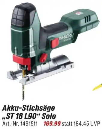toom Baumarkt Metabo Akku-Stichsäge ,,ST 18 L90" Solo Angebot