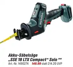 toom Baumarkt Metabo Akku-Säbelsäge ,,SSE 18 LTX Compact" Solo Angebot