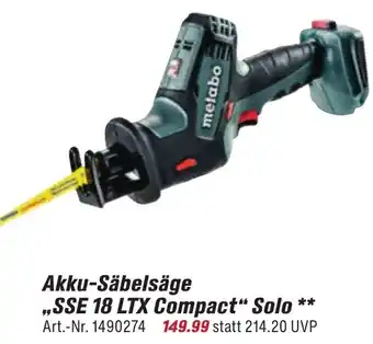 toom Baumarkt Metabo Akku-Säbelsäge ,,SSE 18 LTX Compact" Solo Angebot