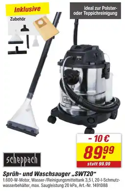 toom Baumarkt Scheppach Sprüh- und Waschsauger ,,SWT20" Angebot