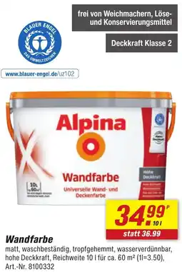 toom Baumarkt Alpina Wandfarbe Angebot