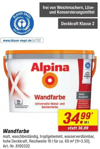 toom Baumarkt Alpina Wandfarbe Angebot