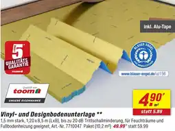 toom Baumarkt Vinyl- und Designbodenunterlage Angebot