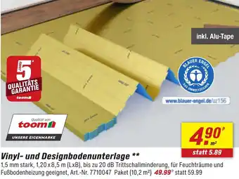 toom Baumarkt Vinyl- und Designbodenunterlage Angebot