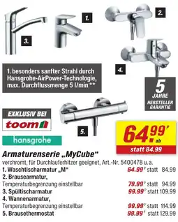 toom Baumarkt hansgrohe Armaturenserie ,,MyCube" Angebot