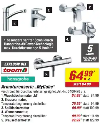 toom Baumarkt hansgrohe Armaturenserie ,,MyCube" Angebot
