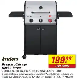 toom Baumarkt Enders Gasgrill ,,Chicago Next 3 Turbo" Angebot