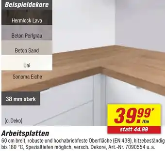 toom Baumarkt Arbeitsplatten Angebot
