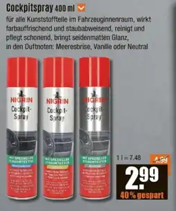 V Baumarkt NIGRIN Cockpitspray Angebot