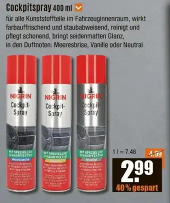 V Baumarkt NIGRIN Cockpitspray Angebot