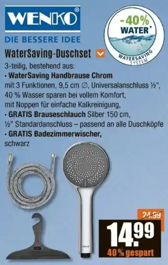 V Baumarkt WENKO WaterSaving-Duschset Angebot