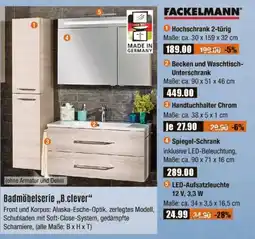 V Baumarkt FACKELMANN Badmöbelserie.,B.clever" Angebot