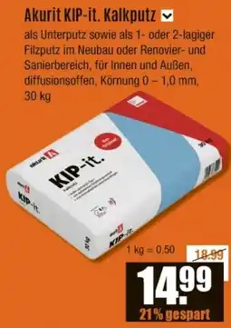 V Baumarkt Akurit KIP-it. Kalkputz Angebot