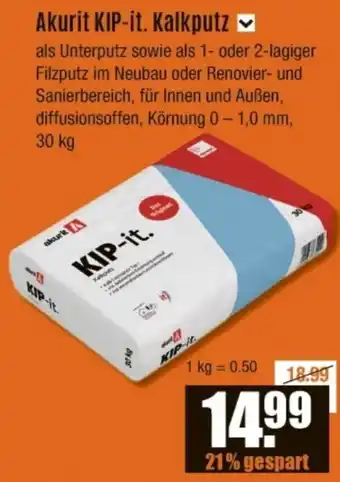 V Baumarkt Akurit KIP-it. Kalkputz Angebot