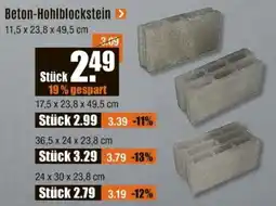 V Baumarkt Beton-Hohlblockstein Angebot