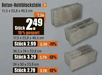 V Baumarkt Beton-Hohlblockstein Angebot