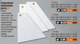 V Baumarkt Polycarbonat Hohlkammerplatte Angebot