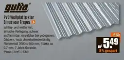 V Baumarkt Gutta PVC Wellplatte klar Sinus oder Trapez Angebot