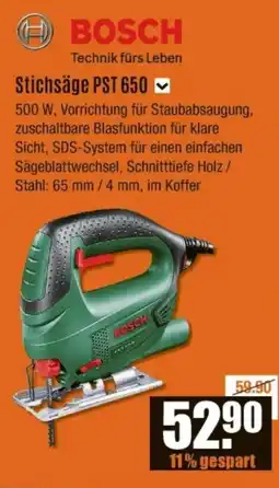 V Baumarkt BOSCH Stichsäge PST 650 Angebot