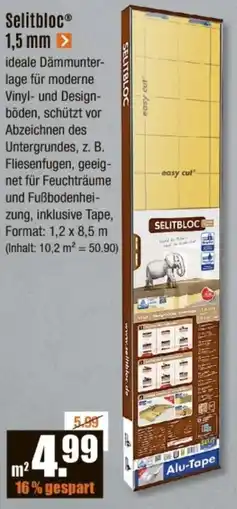 V Baumarkt Selitbloc1.5 mm Angebot