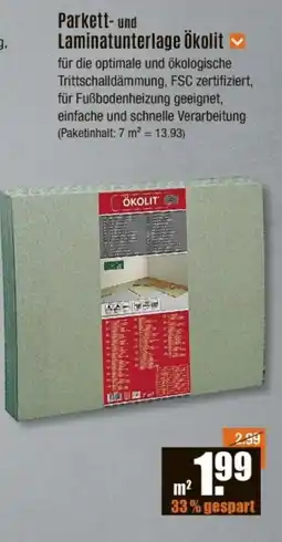 V Baumarkt Parkett- und Laminatunterlage Ökolit Angebot