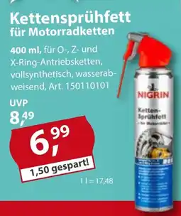 Sonderpreis Baumarkt NIGRIN Kettensprühfett für Motorradketten Angebot