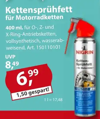 Sonderpreis Baumarkt NIGRIN Kettensprühfett für Motorradketten Angebot