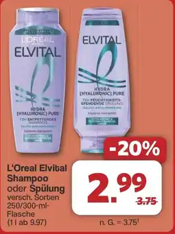 Famila Nord West L'Oreal Elvital Shampoo oder Spülung Angebot