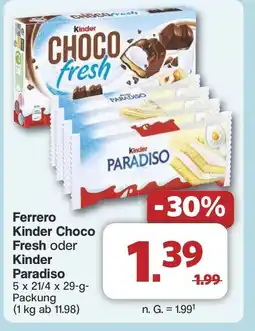 Famila Nord West Ferrero Kinder Choco Fresh oder Kinder Paradiso Angebot