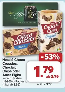 Famila Nord West Nestlé Choco Crossies, Choclait Chips oder After Eight Angebot