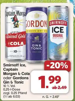 Famila Nord West Smirnoff Ice, Captain Morgan & Cola oder Gordons Gin & Tonic Angebot