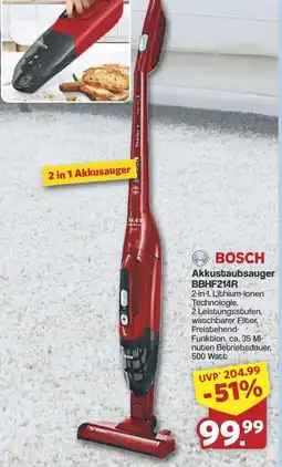 Famila Nord West BOSCH Akkustaubsauger BBHF214R Angebot